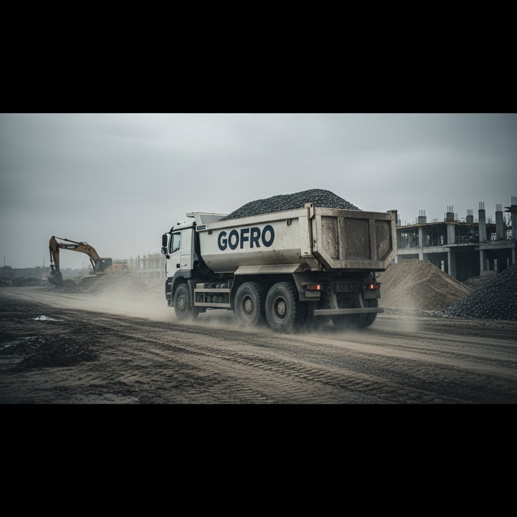 Sklápač GOFRO so štrkom na stavbe